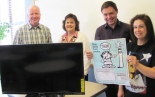 Nikki is pictured on the right with her new television presented by Bill Gibson, executive director of Power of Putnam, Kathy Smith of HRS resident services and Justin Sweatman, assistant director of Power of Putnam.